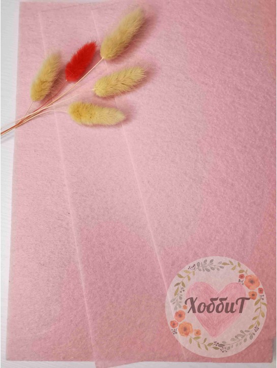 Фетр мягкий 1мм. (светло-розовый), 21*29,5см.